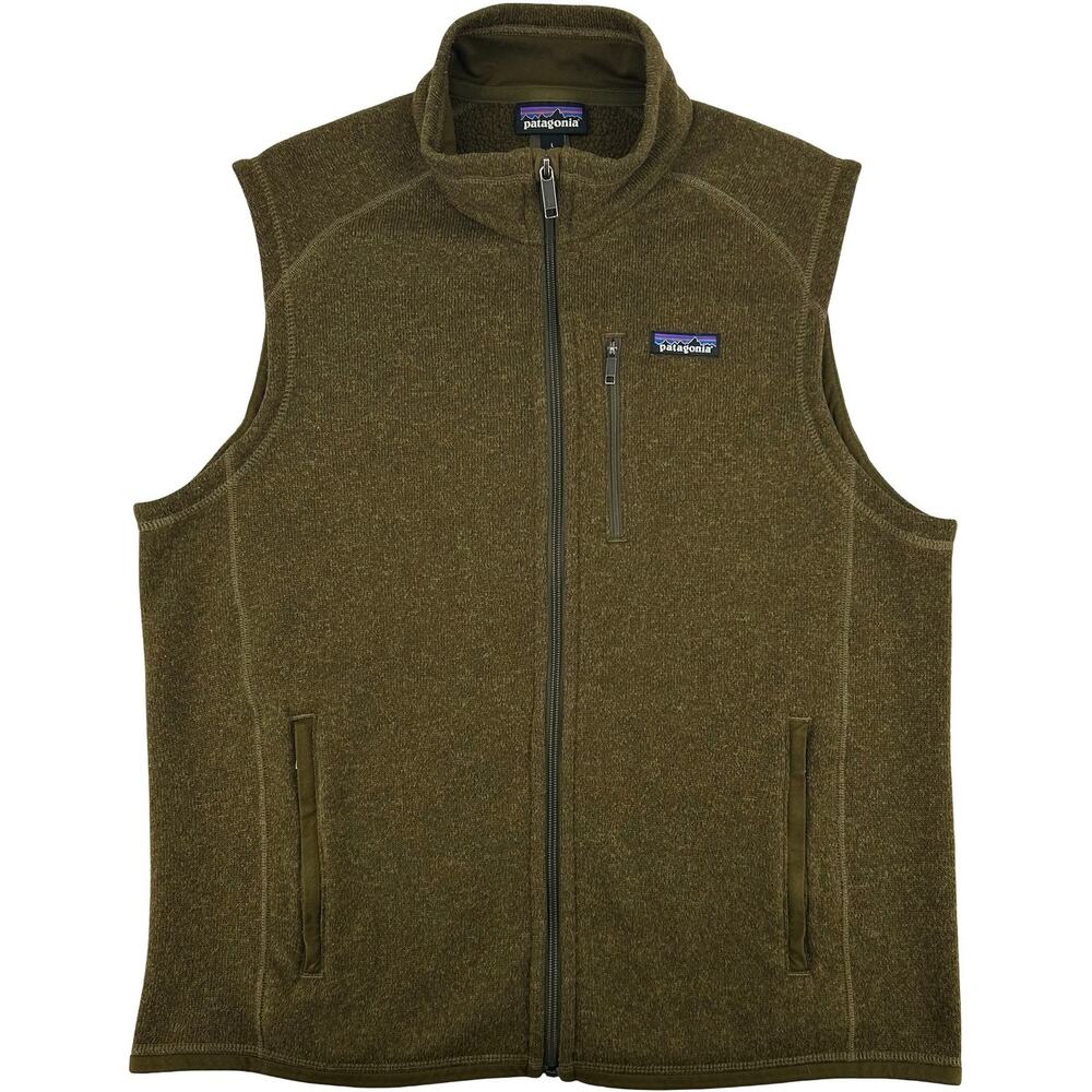 Men's Patagonia Better Sweater 'Sediment' Brown Full Zip Fleece Vest Sz L 25881